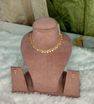 Gold necklace and earrings